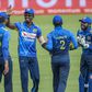 Thisara Perera celebrates the wicket of Quinton de Kock