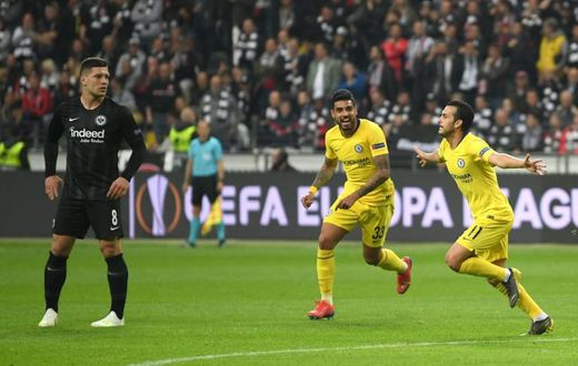 Pedro's first-half goal drew Chelsea level after Luka Jovic had given hosts Frankfurt the lead in Thursday's semi-final clash