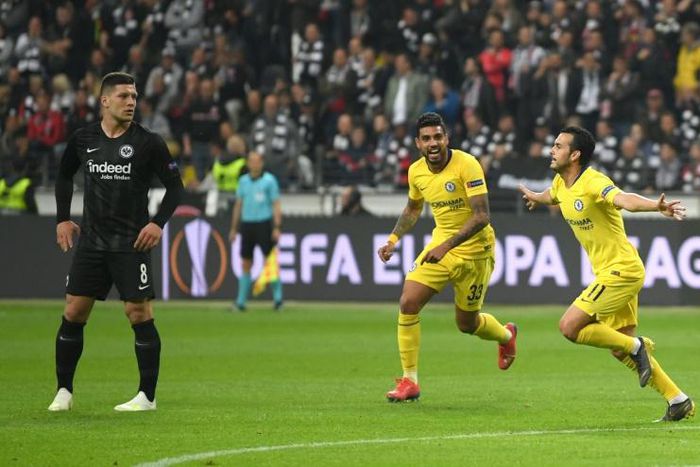 Pedro's first-half goal drew Chelsea level after Luka Jovic had given hosts Frankfurt the lead in Thursday's semi-final clash
