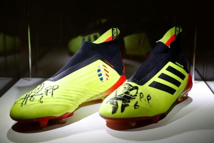 The football boots worn by midfielder Paul Pogba during France's World Cup win against Croatia last year were sold at auction