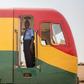 All on board: The trains proudly sport Ghana's national colours
