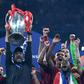 Jurgen Klopp raises the European Cup trophy