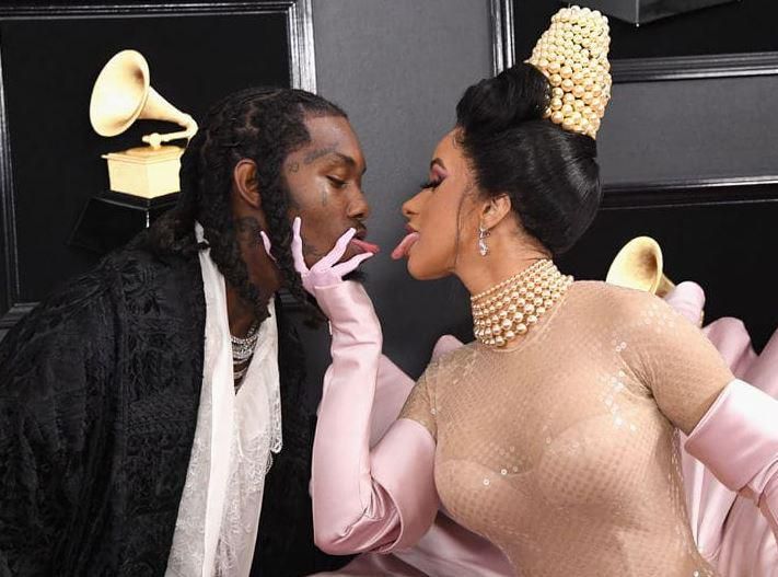Cardi B brings Offset up on stage to accept Grammy award [TMZ]