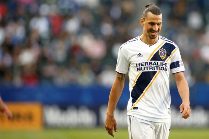 Despite goals from Zlatan Ibrahimovic (pictured) and Uriel Antuna Los Angeles Galaxy surrendered two second-half goals in a 3-2 loss to the New York Red Bulls