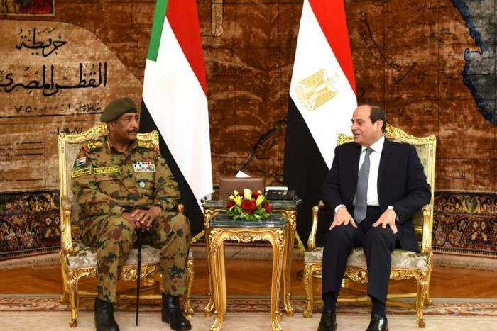 The head of Sudan's military council, General Abdel Fattah al-Burhan (L), met last week with Egyptian President Abdel Fattah al-Sisi ahead of a visit to Saudi Arabia this week