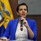 Ecuadoran Interior Minister Maria Paula Romo at a press conference in Quito on April 11, 2019