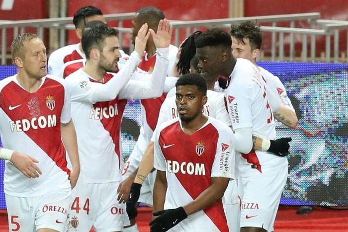 Cesc Fabregas celebrates first goal for Monaco