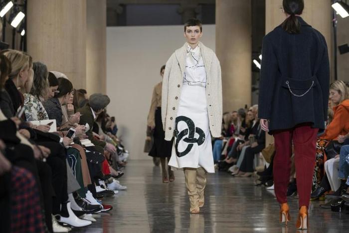 British designer Victoria Beckham returned to Britain for a show at London Fashion Week