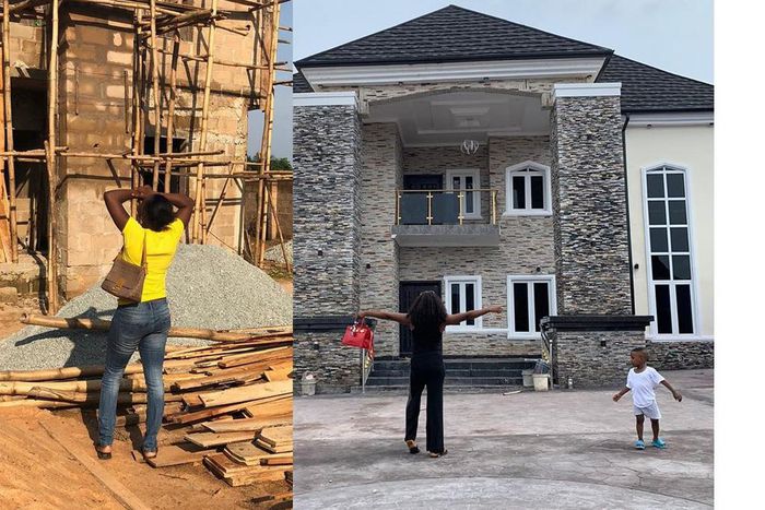 Strong woman ‘angrily’ builds 7-bed-roomed house after husband chased her out of 1-bedroom home