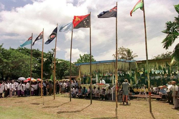 The Bougainville Ceasefire Agreement was signed on a makeshift stage in Arawa in 1998