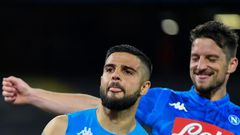 Lorenzo Insigne (L) and Dries Mertens scored as Napoli finish second in Serie A this season