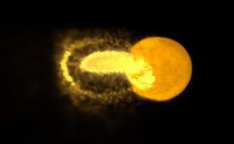 A violent splash of magma that may have made the moon