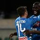 Napoli's Senegalese defender Kalidou Koulibaly (R) scored his first league goals this season