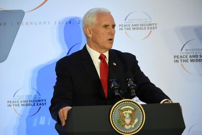 Pence denounced Iran as the "greatest threat to peace and security in the Middle East"