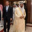 Nigerian Energy Minister Emmanuel Ibe Kachikw, Russian Energy Minister Alexander Novak, and Saudi Arabian Energy Minister Khalid al-Falih arrive at the one-day OPEC+ group meeting in the Saudi city of Jeddah on Sunday