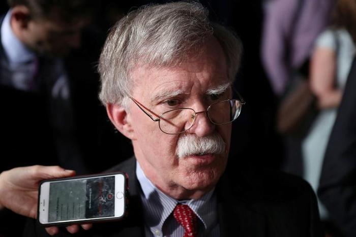 National Security Adviser John Bolton, in a file image, says Pakistan pledges to crack down on militants attacking Indian rule over Kashmir