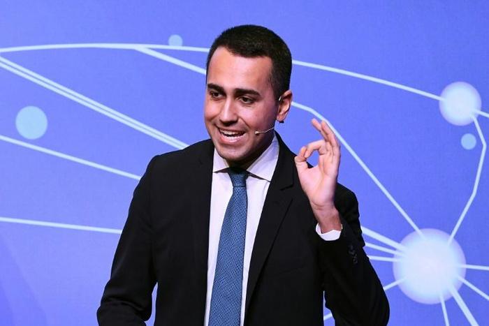 Five Stars Mouvement leader and Italy’s Labor and Industry Minister Luigi Di Maio (pictured January 2019) announced he met near Paris with two yellow vest leaders, a move that the French foreign ministry denounced