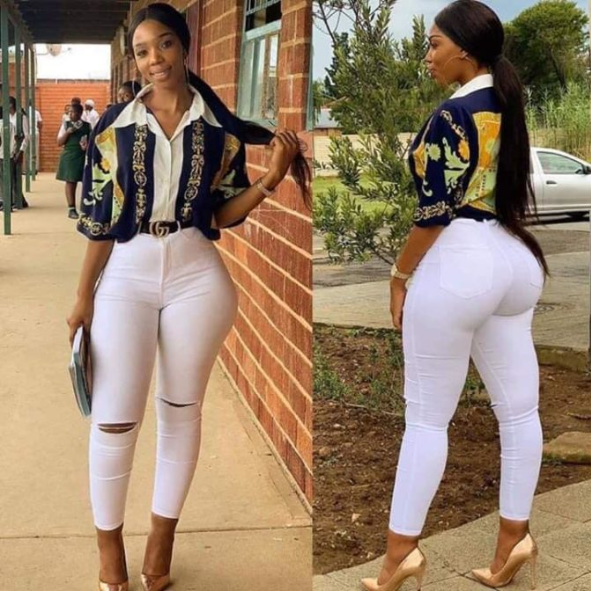 Curvy female teacher confuses students with her ‘tempting’ backside (Photos)