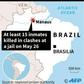 Map of Brazil locating a jail some 28 km from the Amazonas state capital of Manaus, where 15 inmates were killed in clashes on Sunday