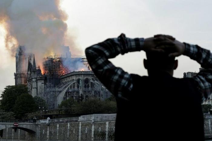 The Notre-Dame cathedral was engulfed in flames in central Paris on April 15