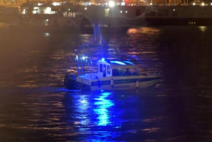 Police search for survivors after the Hungarian 'Hableany' (Mermaid) river boat capsized after a collision on the Danube in Budapest