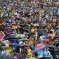 Tens of thousands gathered in the rain for a mass by Pope Francis on his second day in Romania with the ceremony in a predominantly ethnic-Hungarian part of the picturesque Transylvania region