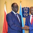 UN envoy for Burundi Michel Kafando (left) shakes hands with President Pierre Nkurunziza during a visit in 2017