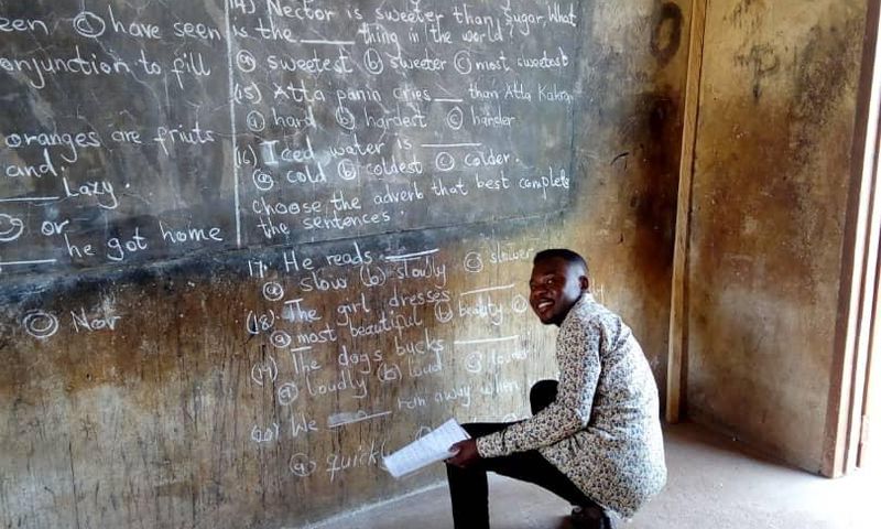 Teacher's viral blackboard exam photo takes a twist with the wrong question
