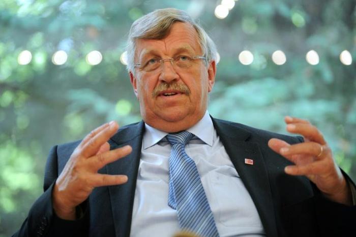 Walter Luebcke, city administrative chief of Kassel, western Germany, pictured in 2012, was found dead with a gunshot wound to the head, police said