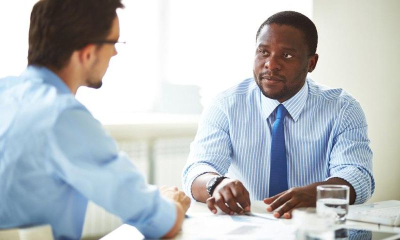 A person being interviewed for a job