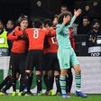 Rennes came storming back to beat 10-man Arsenal 3-1 in their Europa League last 16, first leg