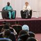 German Chancellor Angela Merkel interacted with students at the University of Ouagadougou for nearly two hours