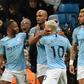 Kompany man: Manchester City captain Vincent Kompany celebrates his goal against Leicester