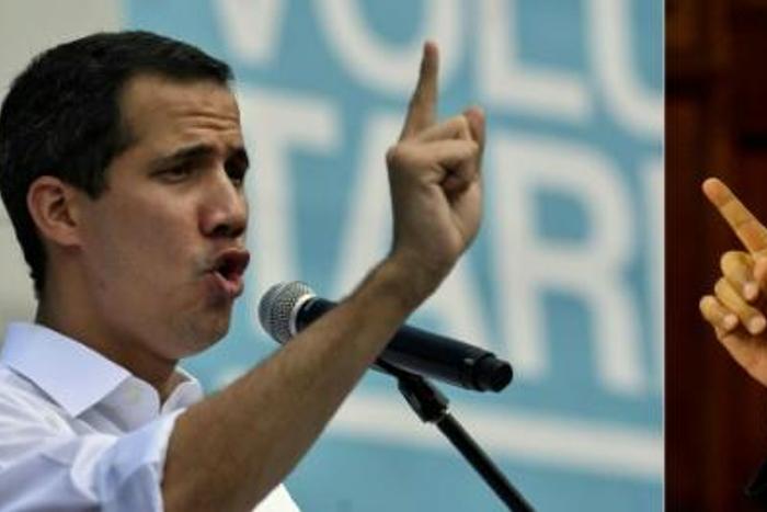 Venezuelan opposition leader Juan Guaido (L) has been locked in a months-long power struggle with President Nicolas Maduro