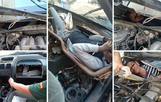 migrants found hidden inside car