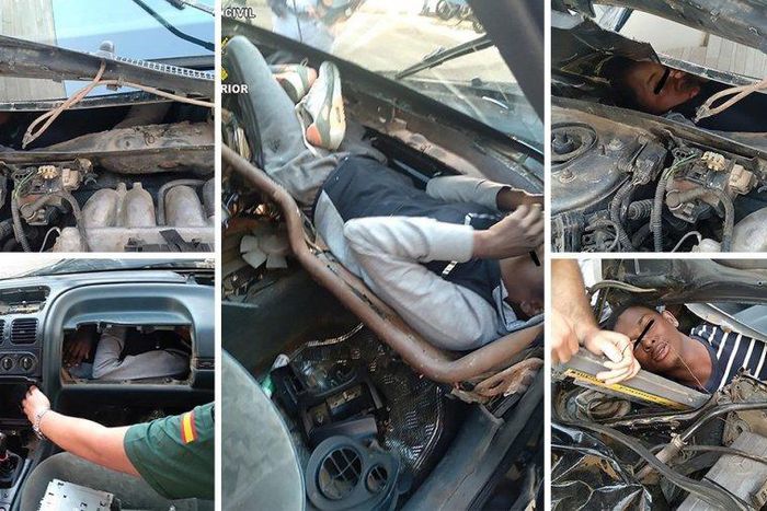 migrants found hidden inside car