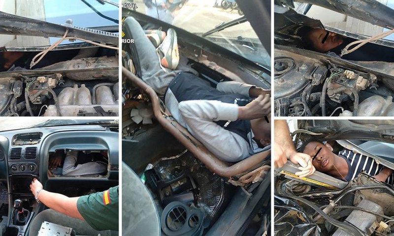migrants found hidden inside car