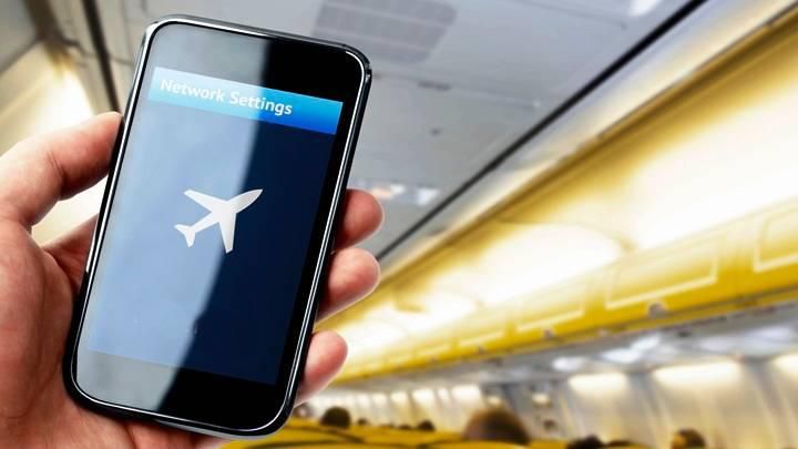 Don't use mobile phones on a plane