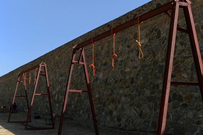 Nooses hang at Pul-e-Charkhi prison on the outskirts of Kabul, Afganistan