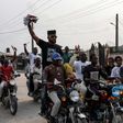 US-Nigerian musician Olubankole Wellington, popularly known as Banky W., rode with supporters in a line of motorcycles during a campaign rally in Lagos
