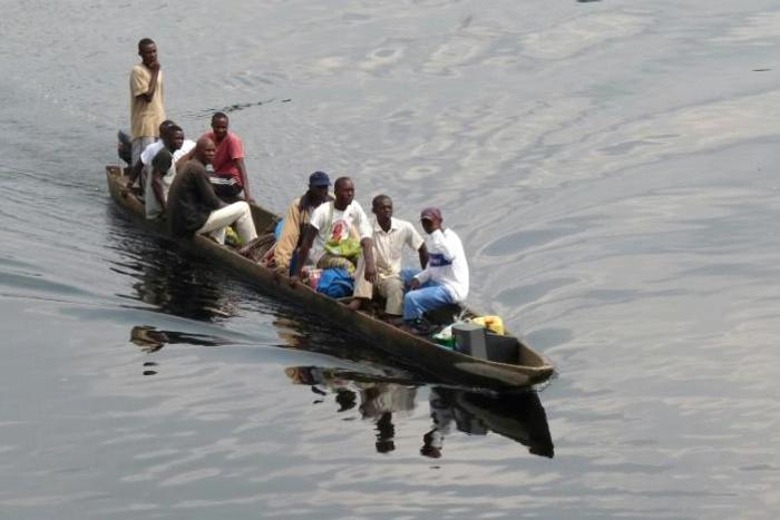 File picture of a motorised canoe, also called a pirogue, which is widely used to transport people and goods in DR Congo. Accidents are common, often due to overloading