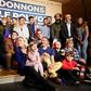 French far-right RN party leader Marine Le Pen (C) on the campaign trail vowed to appeal her case on misused EU parliament funds to the European Court of Human Rights