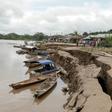 Cracks in the ground caused by a quake in Puerto Santa Gema, near Yurimaguas in Peru's Amazon region, on May 26, 2019