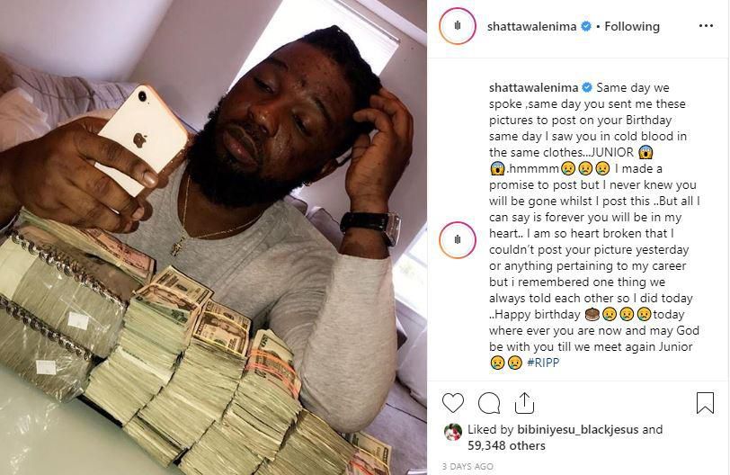 Shatta mourns Junior