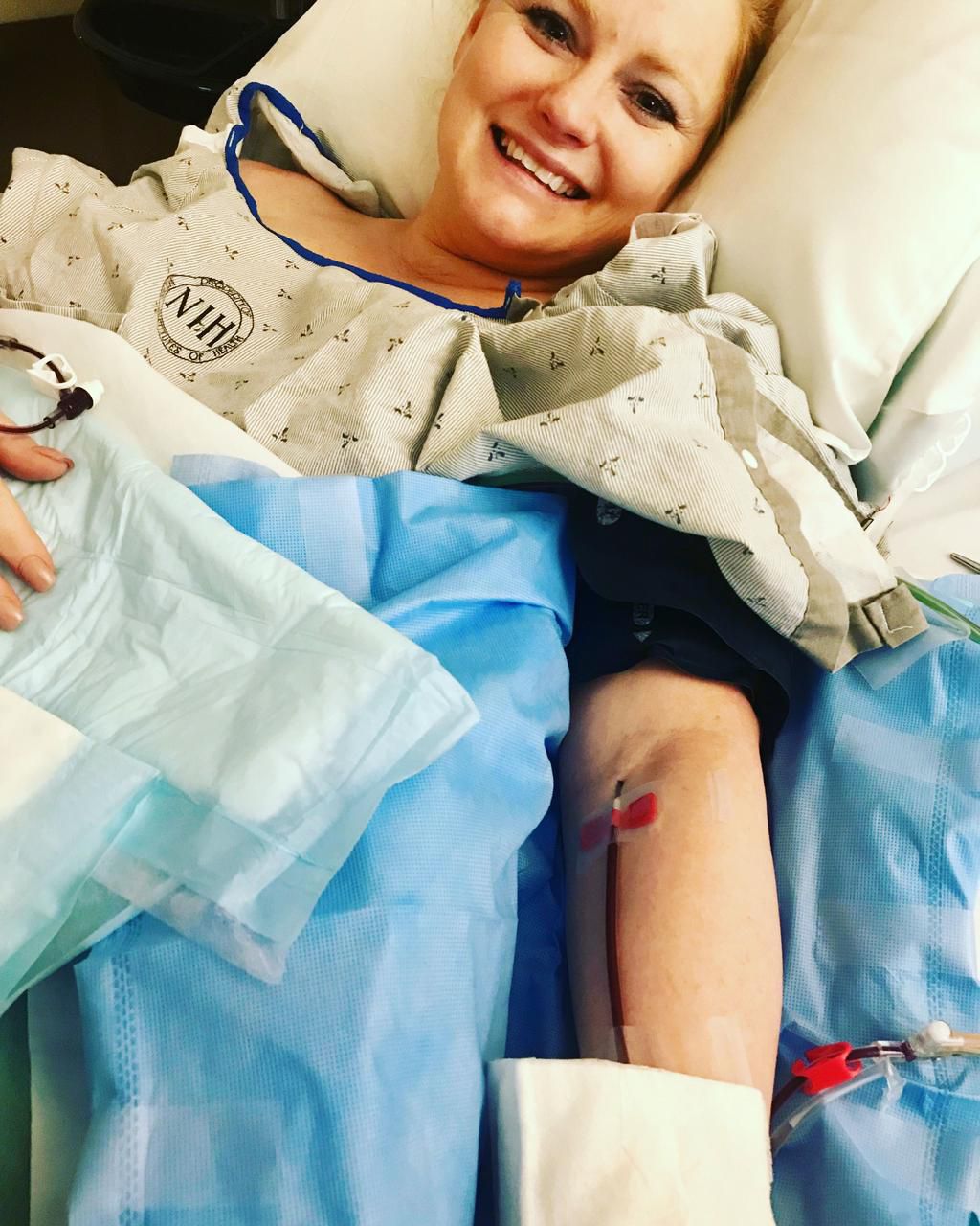 Lacey after her lymph node removal surgery.