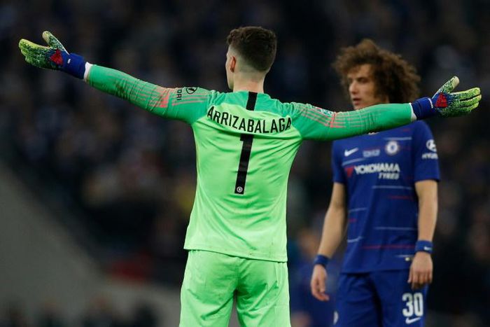 No way! Chelsea goalkeeper Kepa Arrizabalaga refuses to be substituted