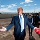 US President Donald Trump tours the border wall between the United States and Mexico in Calexico, California