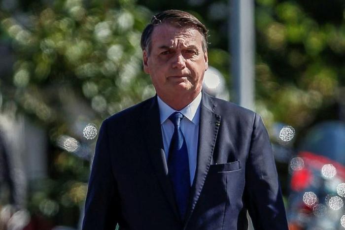 The bank president said he and Brazilian president Jair Bolsonaro (pictured April 18, 2019) "agreed that this commercial should be removed," without offering further detail on the reasons for the decision