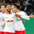 Matheus Cunha (C) scored his eighth goal of the season as RB Leipzig broke new ground in the German Cup