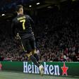 "Different level" Cristiano Ronaldo celebrates after scoring a potentially huge away goal at Ajax on Wednesday